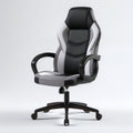 Obrotowy fotel gamingowy 62 x 62 x 112–122 cm czarno-szary z tapicerką PU